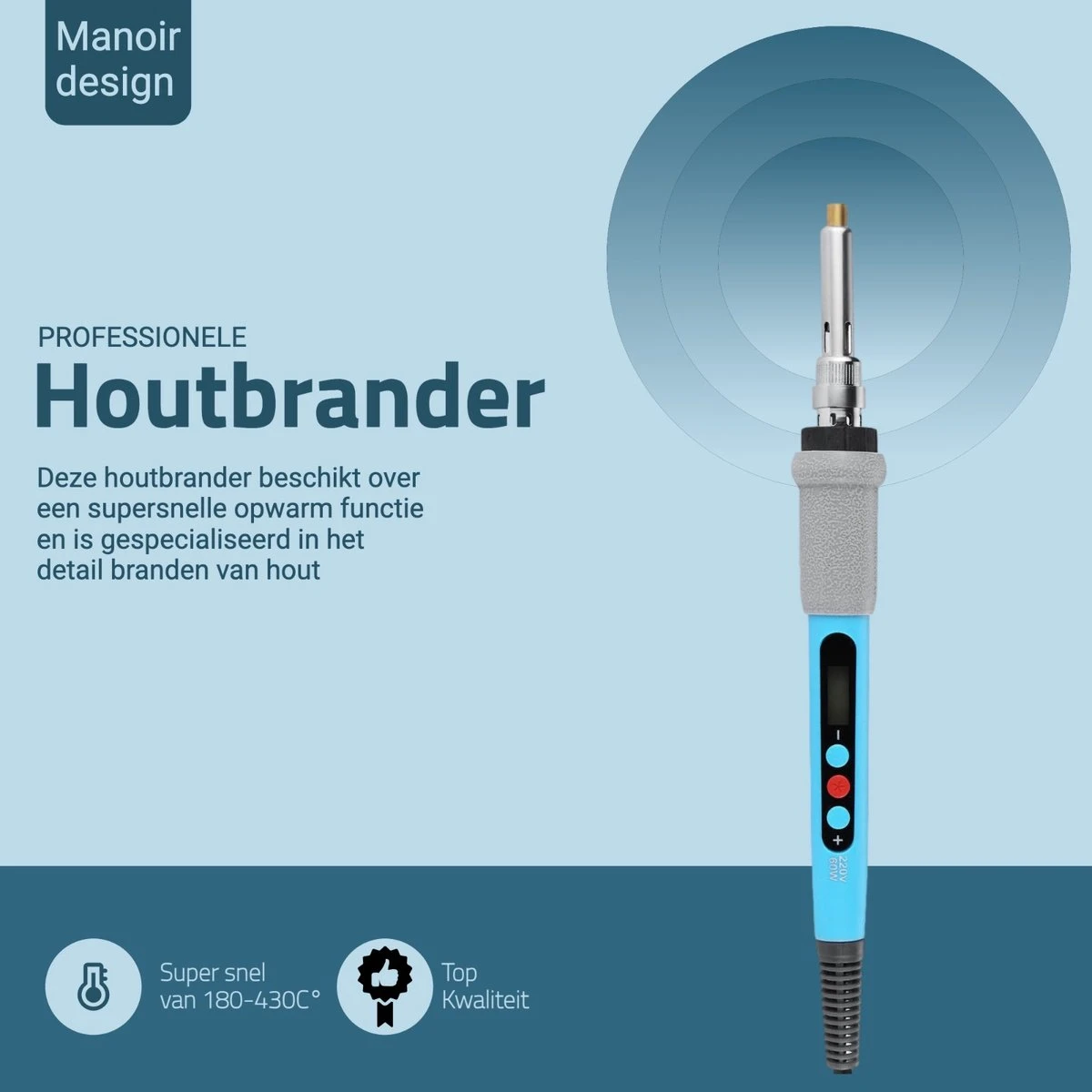 Houtbrander Set Met LCD Display - 44 Delig - Pyrografie - Soldeerbout - Soldeerset - Houtbrander - Soldeerstation - Soldeer 4 Houtbrander Set Met LCD Display - 44 Delig - Pyrografie - Soldeerbout - Soldeerset - Houtbrander - Soldeerstation - Soldeer - Afbeelding 2