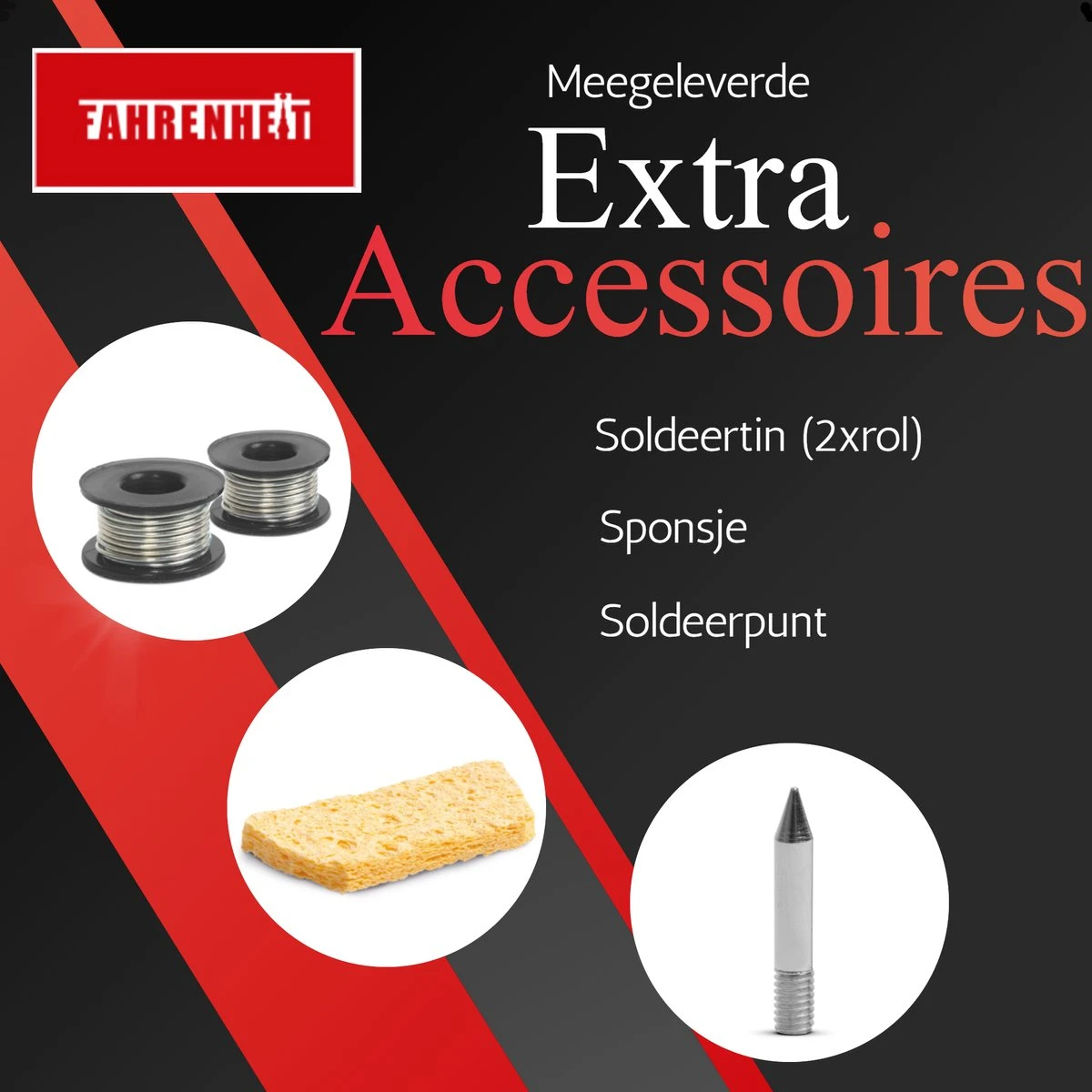 Complete Soldeerset - Soldeerbout Met Soldeerstation Inclusief Tin & Spons - Instelbare Temperatuur - MAX. 500 ºC - 60W 7 Complete Soldeerset - Soldeerbout Met Soldeerstation Inclusief Tin & Spons - Instelbare Temperatuur - MAX. 500 ºC - 60W - Afbeelding 5