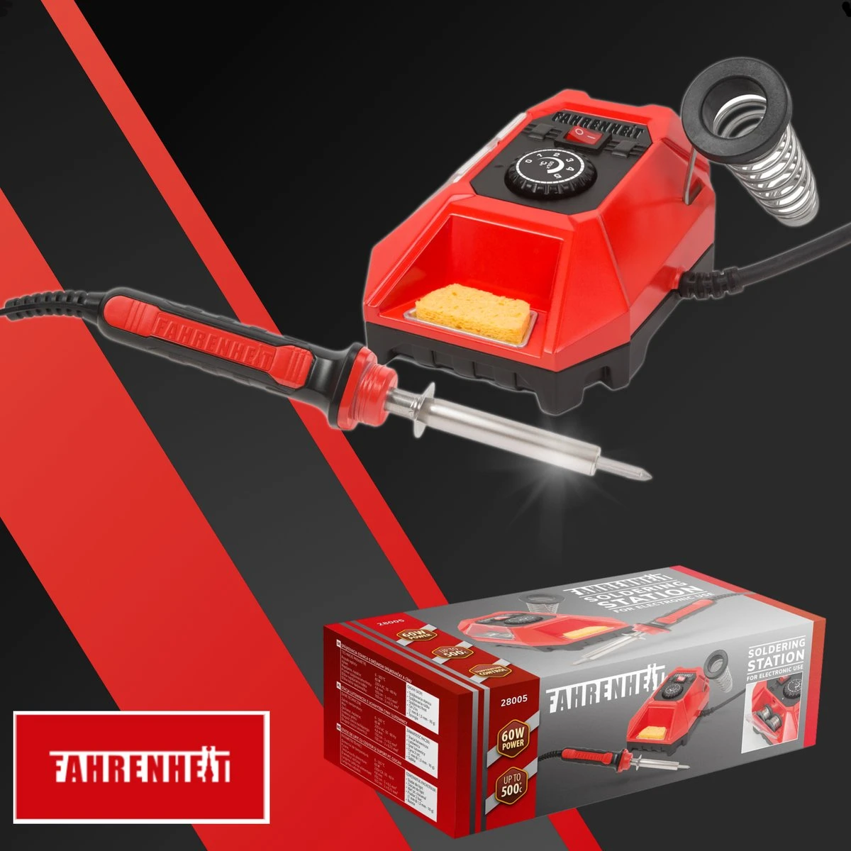 Complete Soldeerset - Soldeerbout Met Soldeerstation Inclusief Tin & Spons - Instelbare Temperatuur - MAX. 500 ºC - 60W 8 Complete Soldeerset - Soldeerbout Met Soldeerstation Inclusief Tin & Spons - Instelbare Temperatuur - MAX. 500 ºC - 60W - Afbeelding 6