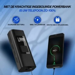 EnDrie® Luchtcompressor - Ballen Pomp – Elektrische Pomp – Pomp Voor Auto, Luchtbed , Fietsband , Autoband En Bal – Compressor Set – Kleine Compressor – Banden Pomp – Ingebouwde Powerbank En Zaklamp - Draagbare Luchtcompressor - 6000mAh -Makita Winkel 1200x1200 54