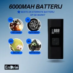 EnDrie® Luchtcompressor - Ballen Pomp – Elektrische Pomp – Pomp Voor Auto, Luchtbed , Fietsband , Autoband En Bal – Compressor Set – Kleine Compressor – Banden Pomp – Ingebouwde Powerbank En Zaklamp - Draagbare Luchtcompressor - 6000mAh -Makita Winkel 1200x1200 55