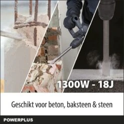 Powerplus POWX11831 Breekhamer - Boorhamer - Hamerboor En Beitel - 1300W - 18 Joule - SDS Max - Incl. Gereedschapskoffer En 2 Beitels - Voor Beton En Steen -Makita Winkel 1200x1200 64