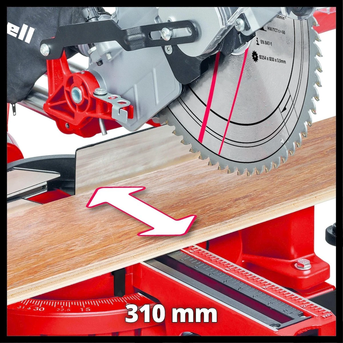 Einhell TC-SM 2531/2 U Radiaal Afkortzaag Inclusief Onderstel 12 Einhell TC-SM 2531/2 U Radiaal Afkortzaag Inclusief Onderstel - Afbeelding 10