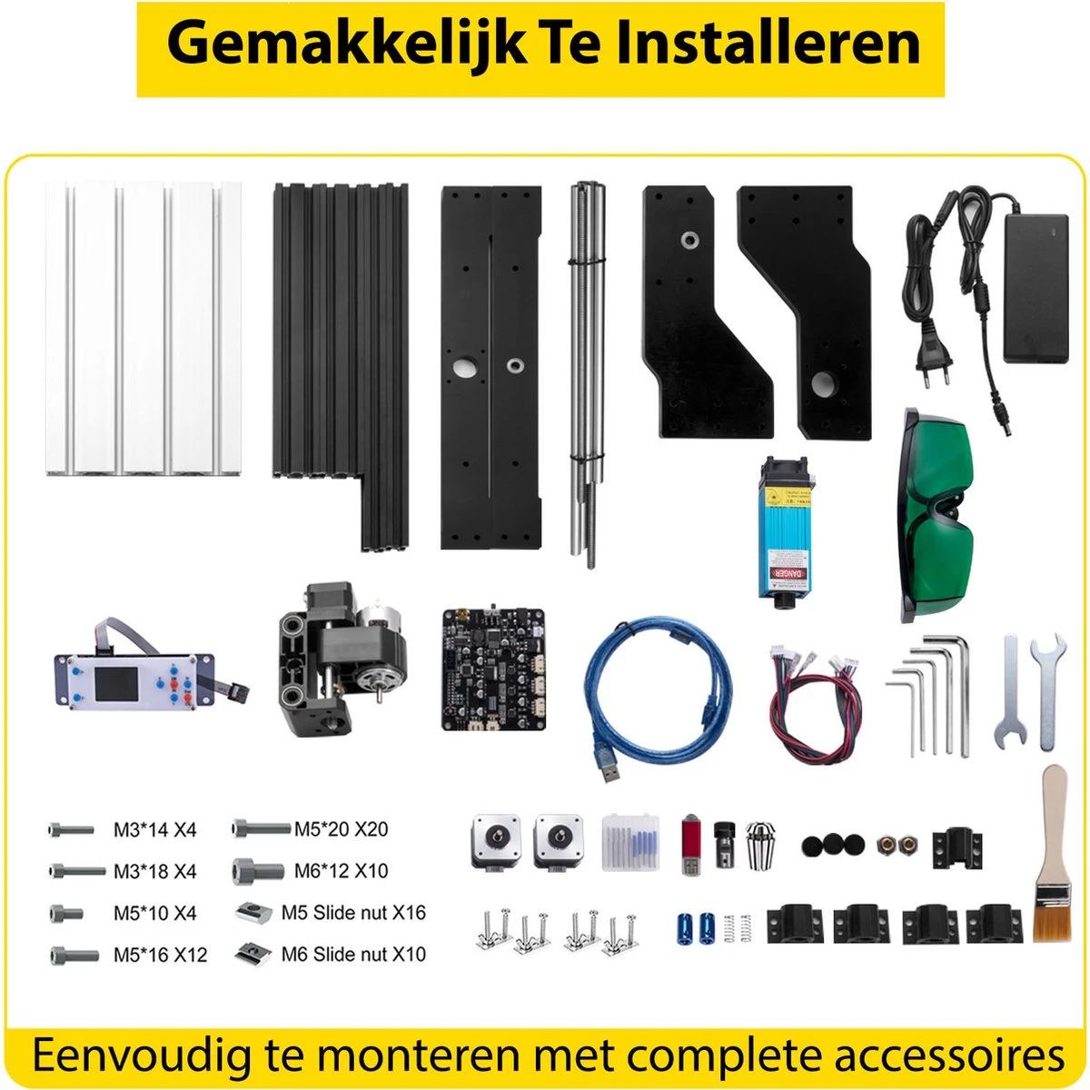 Vevor - Laser Cutter - Graveermachine - Graveerset - Graveerder - Graveerapparaat - Materialen Graveren - 500MW Laser + Volledige Graveerset 6 Vevor - Laser Cutter - Graveermachine - Graveerset - Graveerder - Graveerapparaat - Materialen Graveren - 500MW Laser + Volledige Graveerset - Afbeelding 4