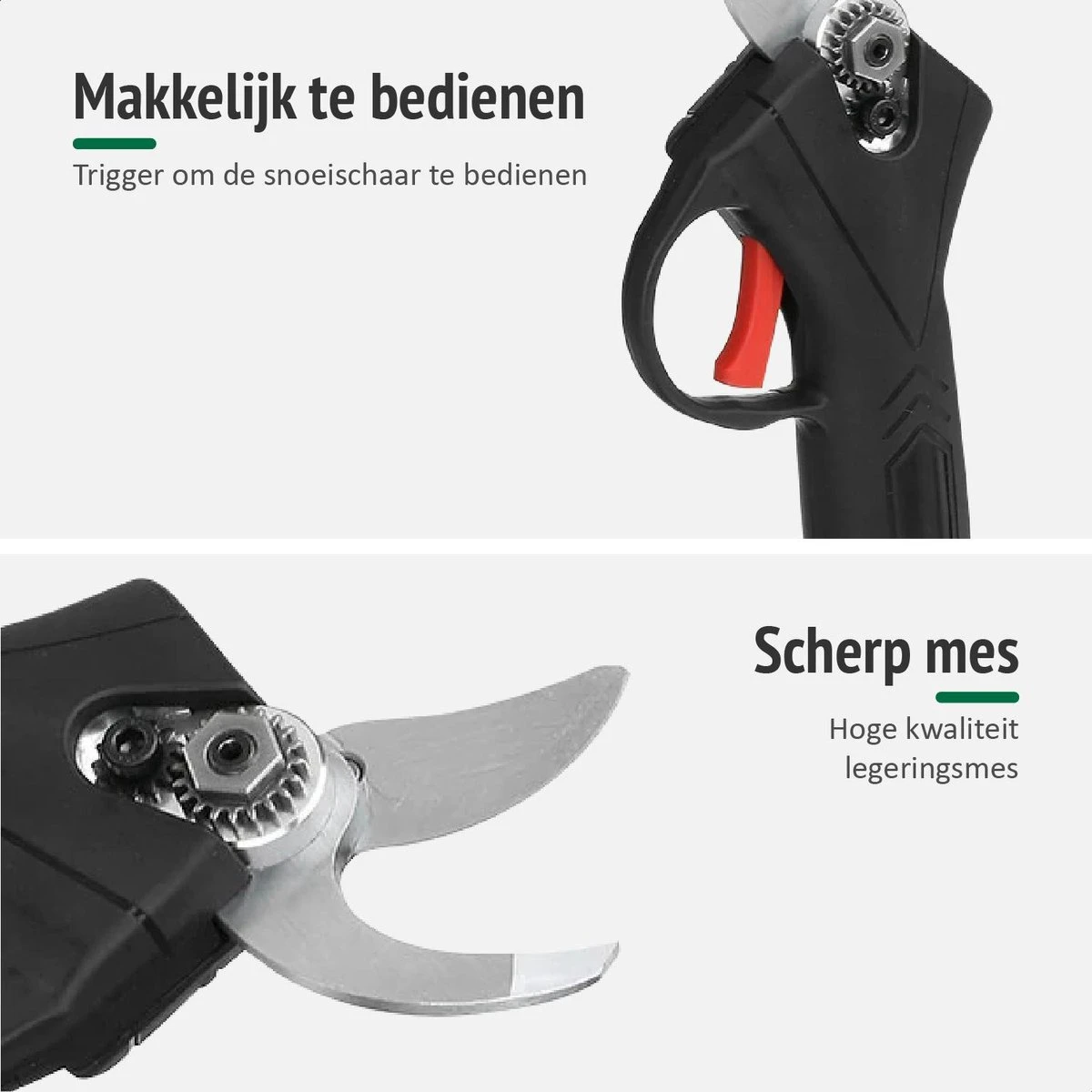 Mardin Elektrische Snoeischaar - Accu Snoeischaar – Elektrische Heggenschaar – Snoeischaar - Inclusief Koffer - Extra Accu - Zwart 4 Mardin Elektrische Snoeischaar - Accu Snoeischaar – Elektrische Heggenschaar – Snoeischaar - Inclusief Koffer - Extra Accu - Zwart - Afbeelding 2