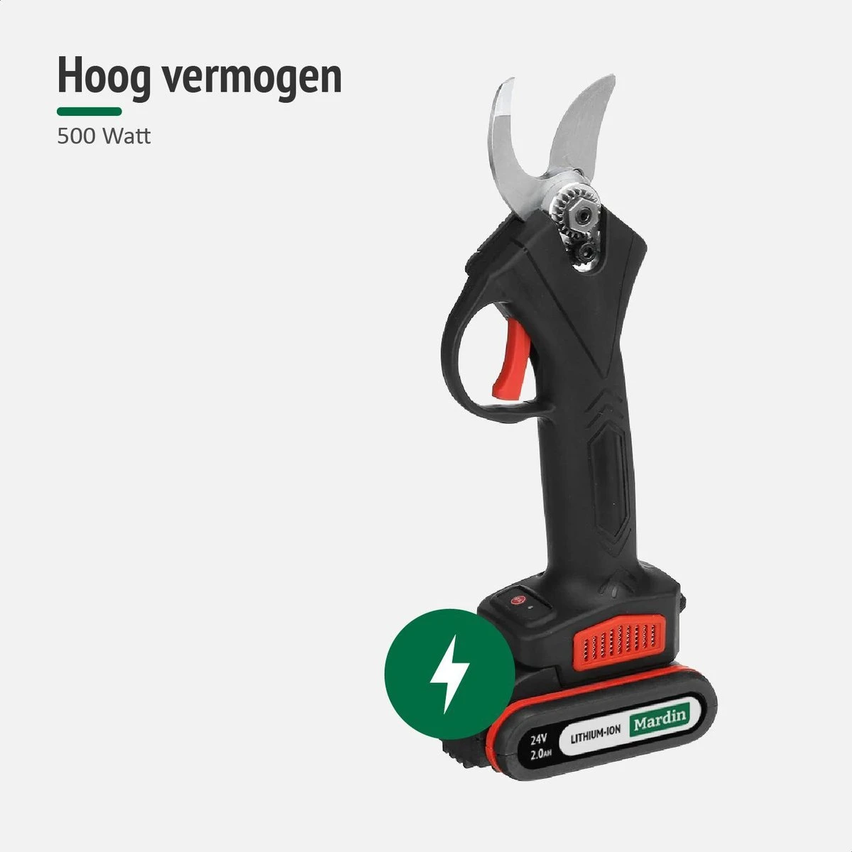 Mardin Elektrische Snoeischaar - Accu Snoeischaar – Elektrische Heggenschaar – Snoeischaar - Inclusief Koffer - Extra Accu - Zwart 11 Mardin Elektrische Snoeischaar - Accu Snoeischaar – Elektrische Heggenschaar – Snoeischaar - Inclusief Koffer - Extra Accu - Zwart - Afbeelding 9