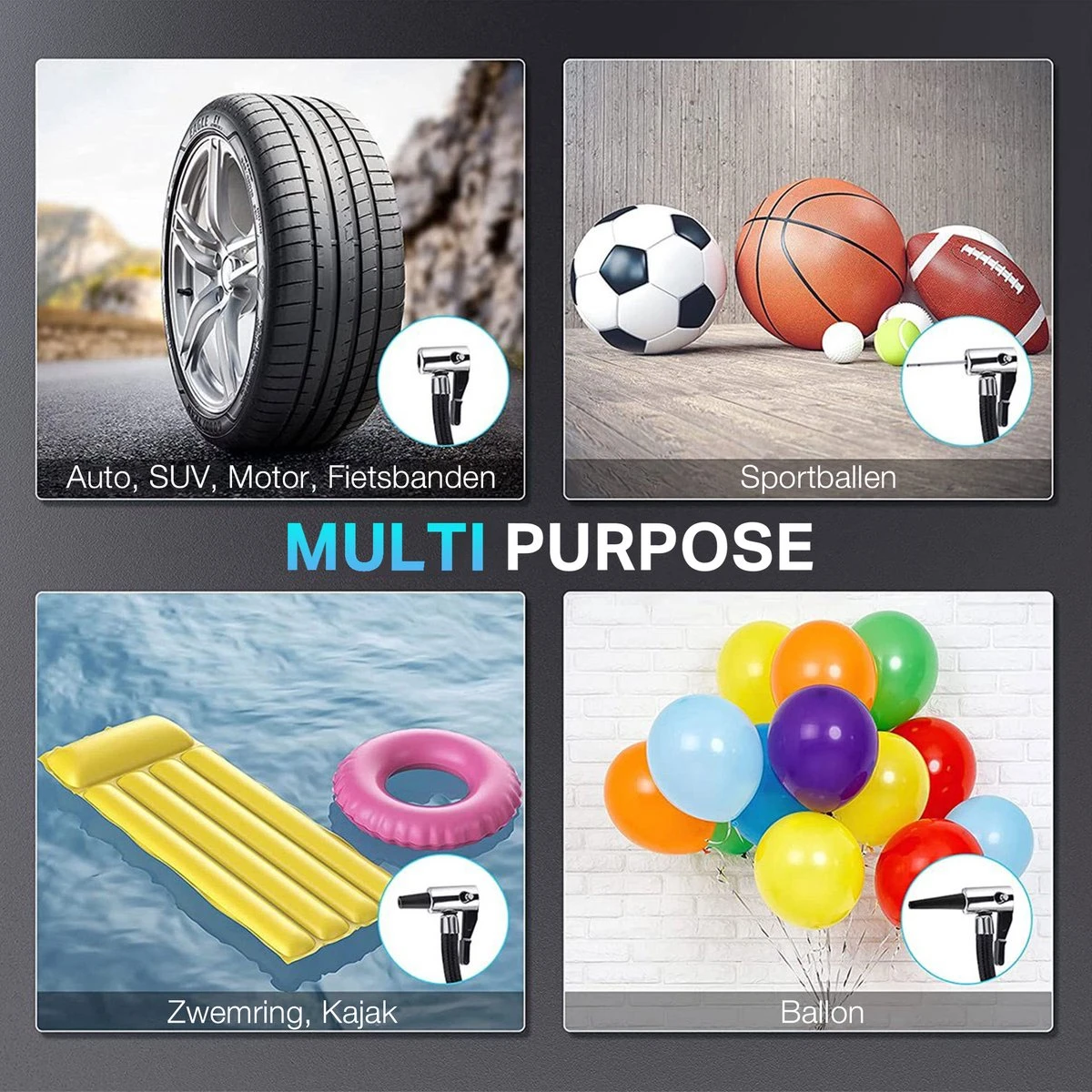 TRANSNECT Compressor Bandenpomp – Luchtcompressor – Elektrische 12V - 30 L/Min – 100psi - Draagbaar - Voor Auto, Fiets, Motorfiets 8 TRANSNECT Compressor Bandenpomp – Luchtcompressor – Elektrische 12V - 30 L/Min – 100psi - Draagbaar - Voor Auto, Fiets, Motorfiets - Afbeelding 6