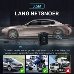 TRANSNECT Compressor Bandenpomp – Luchtcompressor – Elektrische 12V - 30 L/Min – 100psi - Draagbaar - Voor Auto, Fiets, Motorfiets 15 TRANSNECT Compressor Bandenpomp – Luchtcompressor – Elektrische 12V - 30 L/Min – 100psi - Draagbaar - Voor Auto, Fiets, Motorfiets -Makita Winkel 1200x1200 99