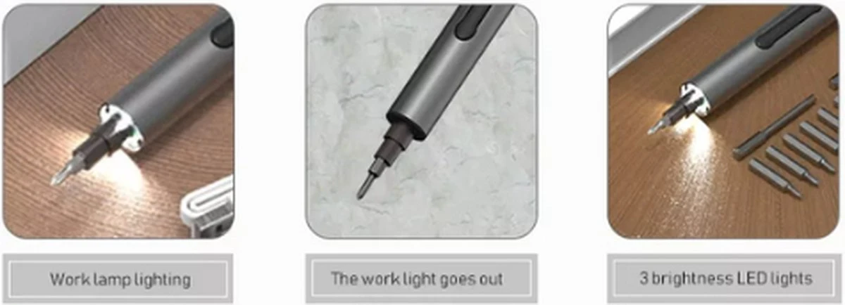 EYSS / Oplaadbare Electrische Schroevendraaier Set / In De Auto / Pocket Schroevendraaier Voor Snelle Reparaties / USB-C Oplader 4 EYSS / Oplaadbare Electrische Schroevendraaier Set / In De Auto / Pocket Schroevendraaier Voor Snelle Reparaties / USB-C Oplader - Afbeelding 2