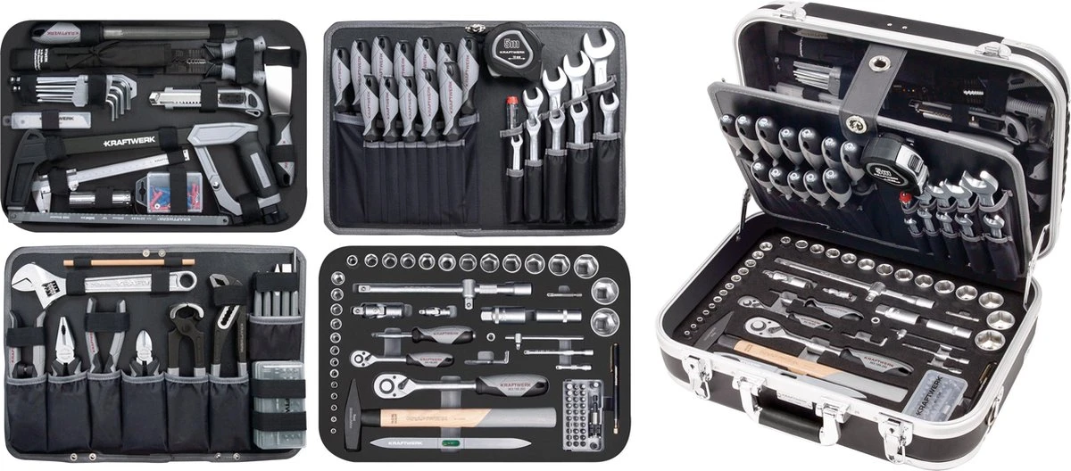 Kraftwerk Professionele Gereedschapskoffer - 230 Delig 4 Kraftwerk Professionele Gereedschapskoffer - 230 Delig - Afbeelding 2