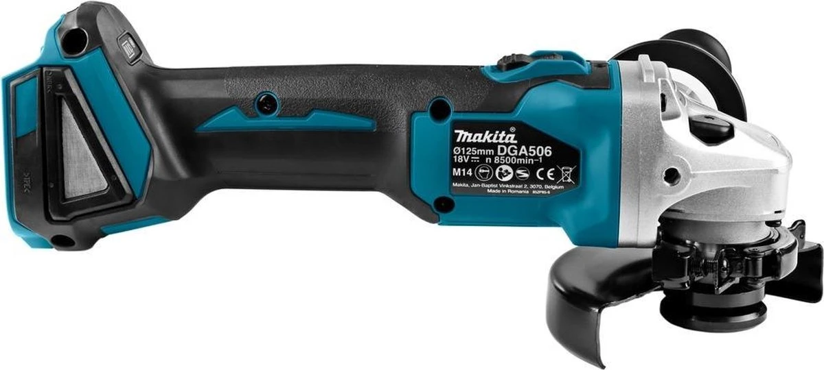 Makita DGA506Z 18V Li-Ion Accu Haakse Slijper Body - 125mm - Koolborstelloos - Softstart - Losse Body (geleverd Zonder Accu En Lader) 11 Makita DGA506Z 18V Li-Ion Accu Haakse Slijper Body - 125mm - Koolborstelloos - Softstart - Losse Body (geleverd Zonder Accu En Lader) - Afbeelding 9