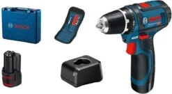 Bosch Professional GSR 12V-15 Schroefmachine - Met 2x 12V Accu's En Lader - Incl. Koffer En Bitset