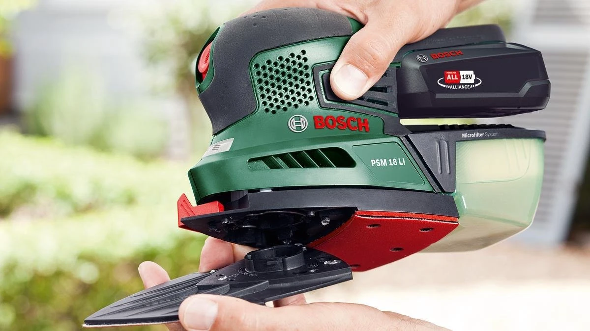 Bosch PSM 18 LI Accu Multischuurmachine - Zonder 18V Accu En Lader - Incl. 3 Schuurbladen 9 Bosch PSM 18 LI Accu Multischuurmachine - Zonder 18V Accu En Lader - Incl. 3 Schuurbladen - Afbeelding 7