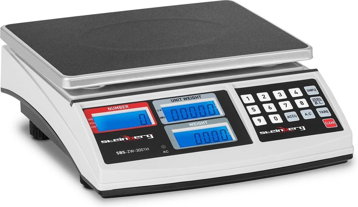 Steinberg Systems Telweegschaal - 30 Kg / 1 G - Wit 12 Steinberg Systems Telweegschaal - 30 Kg / 1 G - Wit - Afbeelding 10