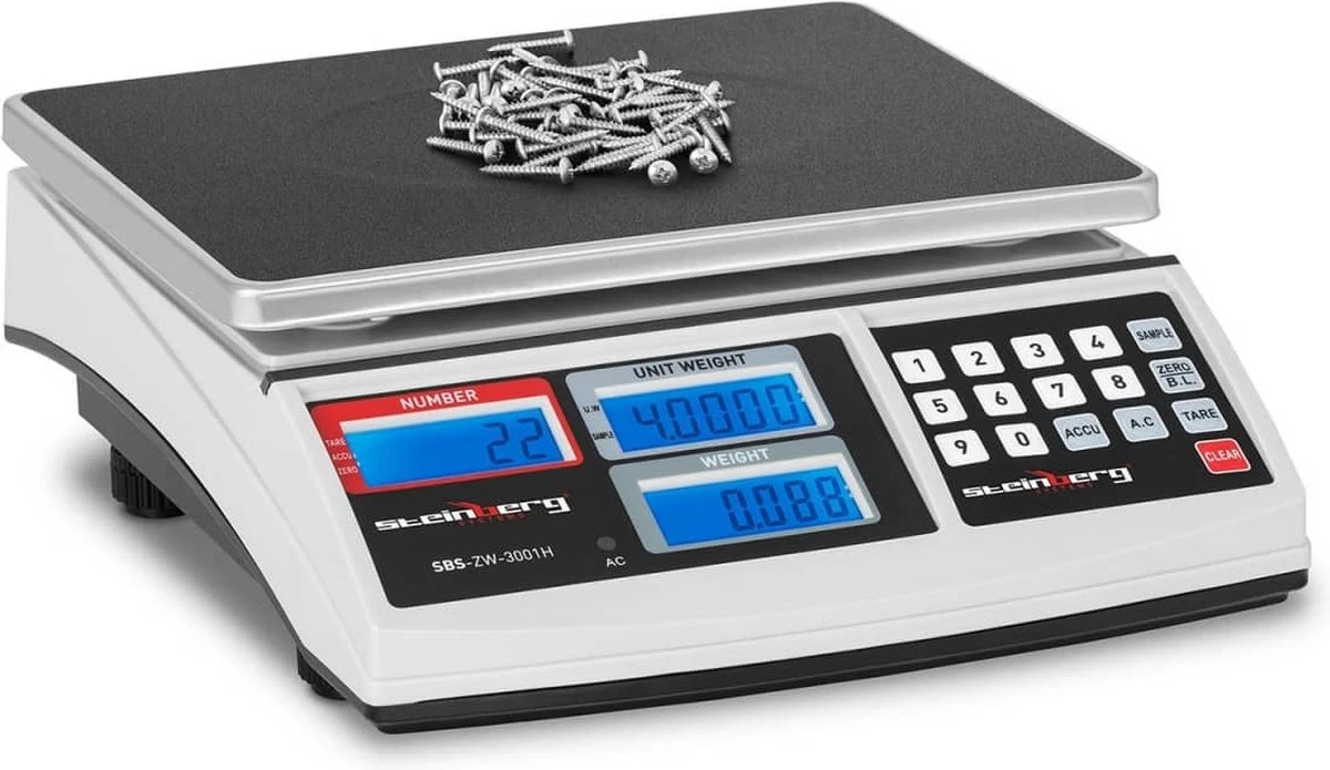 Steinberg Systems Telweegschaal - 30 Kg / 1 G - Wit 3 Steinberg Systems Telweegschaal - 30 Kg / 1 G - Wit