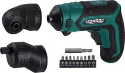 VONROC Accu Schroefmachine – 4V – Incl. Bithouder, Excentrisch En Haaks Opzetstuk, Bitset & Lader -Makita Winkel 1200x701 2