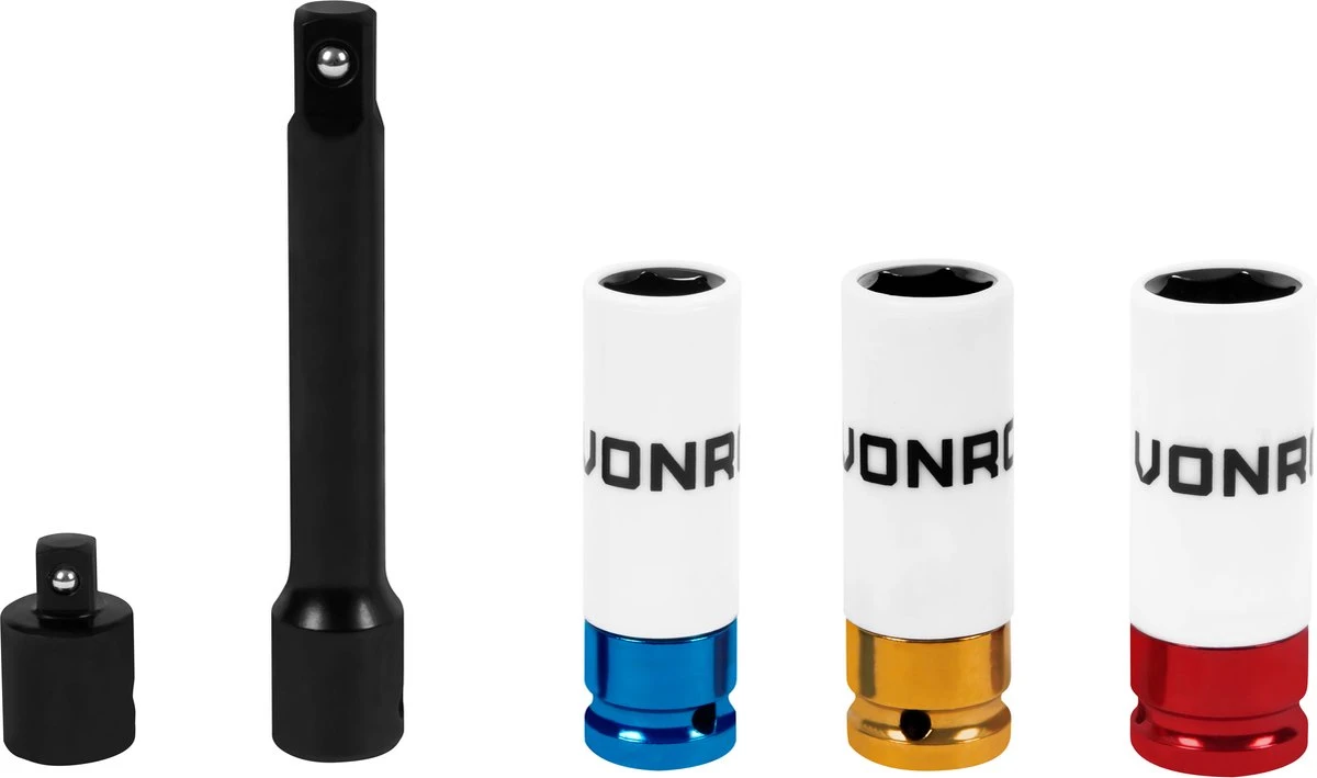 VONROC Momentsleutel ½” – 470mm – 28-210Nm – Incl. 3-delige Doppenset, Verlengstuk En Verloopstuk/adapter 6 VONROC Momentsleutel ½” – 470mm – 28-210Nm – Incl. 3-delige Doppenset, Verlengstuk En Verloopstuk/adapter - Afbeelding 4