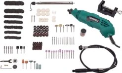 VONROC Multitool – Roterend – 160W – Flexibele As – Incl. 232-delige Accessoire Set & Opbergtas