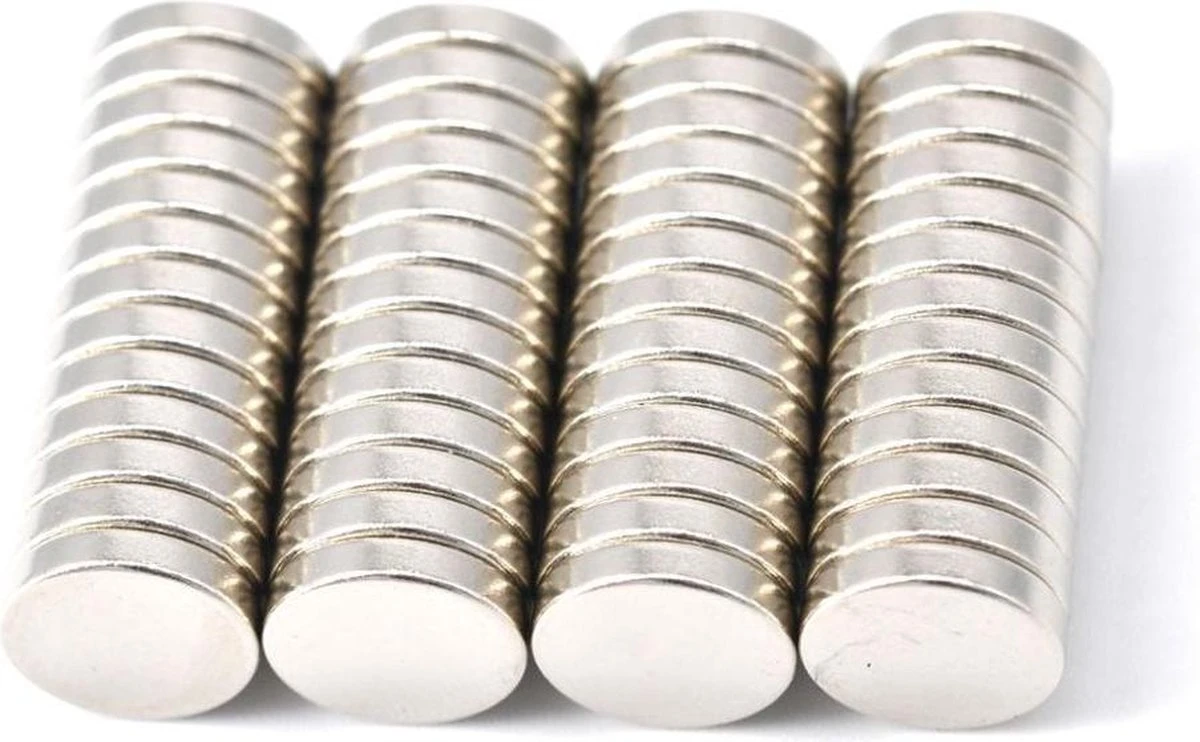 50 Stuks Super Sterke Kleine Platte Zilverkleurige Ronde Neodymium Magneetjes. Magneten Van 10x2mm Voor Op De Koelkast, Het Whiteboard Of Radiatorfolie. 4 50 Stuks Super Sterke Kleine Platte Zilverkleurige Ronde Neodymium Magneetjes. Magneten Van 10x2mm Voor Op De Koelkast, Het Whiteboard Of Radiatorfolie. - Afbeelding 2