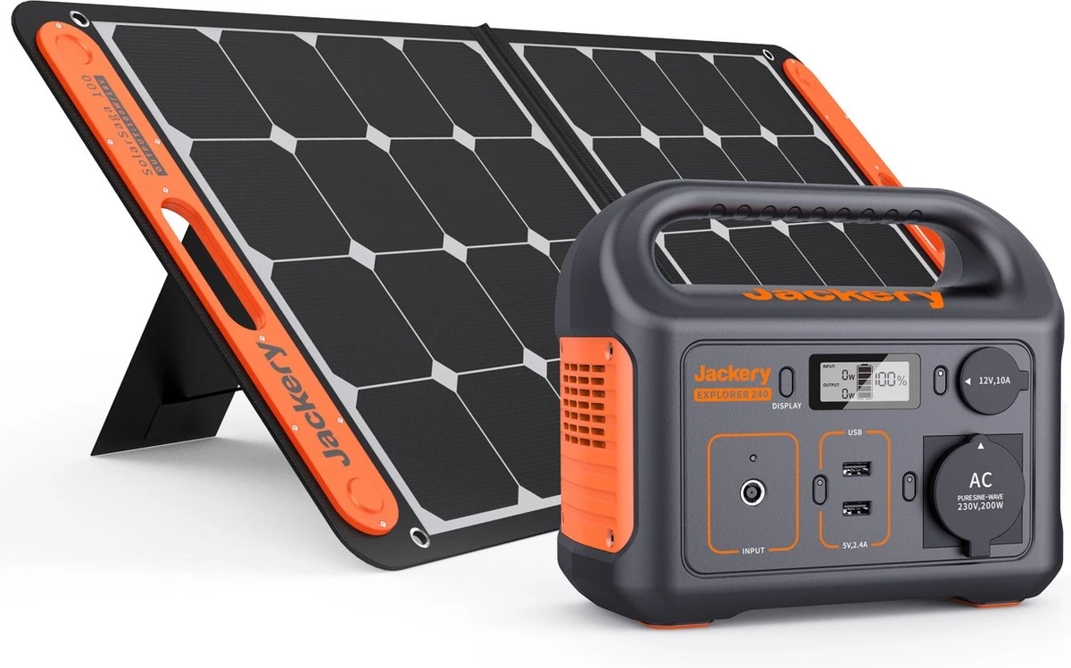 Jackery Explorer 240 Met 100W Zonnepaneel - Jackery Powerstation Met Zonnepaneel - Solar Panel Gereedschapsaccu - Kamperen - Off-grid Survival - 230V Power Station Generator 3 Jackery Explorer 240 Met 100W Zonnepaneel - Jackery Powerstation Met Zonnepaneel - Solar Panel Gereedschapsaccu - Kamperen - Off-grid Survival - 230V Power Station Generator