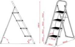 IVOL Huishoudtrap 4 Treden - Keukentrap Inklapbaar - Grijs - Antislip - Max. Hoogte 93 Cm -Makita Winkel 1200x756 5