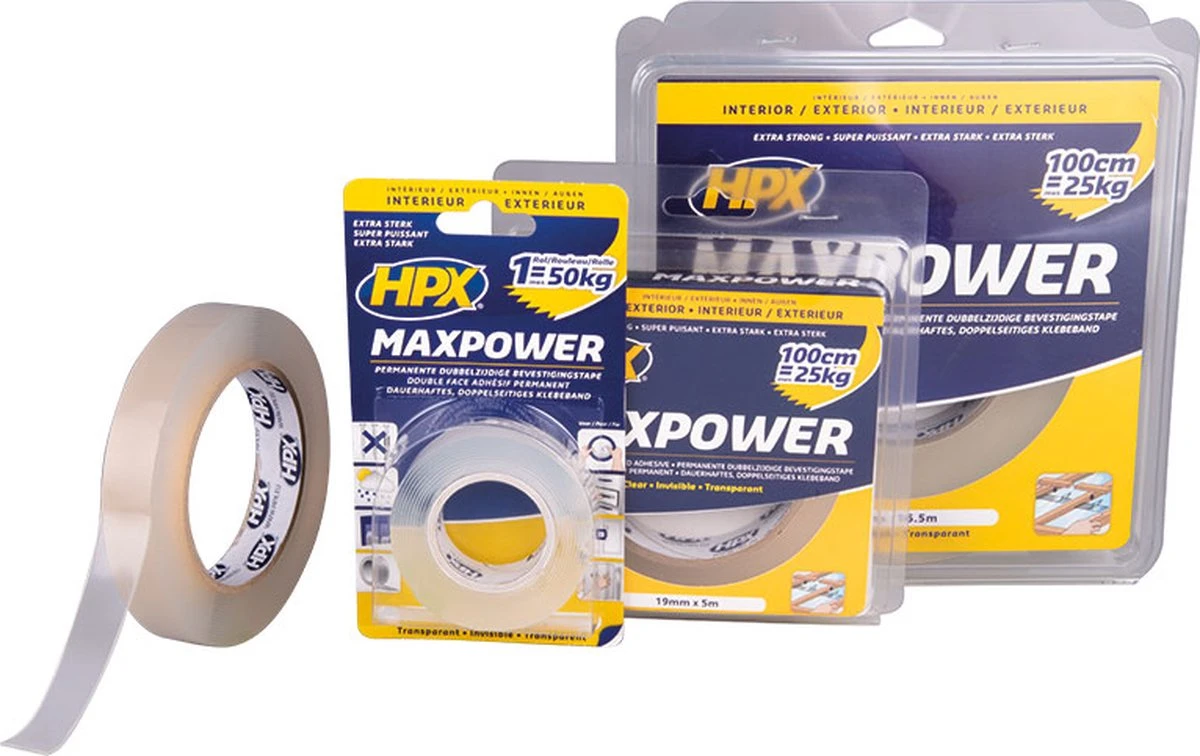 HPX Max Power Transparent Bevestigingstape - 19mm X 2m 5 HPX Max Power Transparent Bevestigingstape - 19mm X 2m - Afbeelding 3