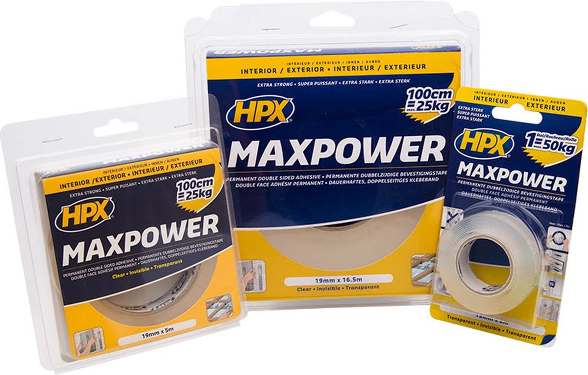 HPX Max Power Transparent Bevestigingstape - 19mm X 2m 7 HPX Max Power Transparent Bevestigingstape - 19mm X 2m - Afbeelding 5