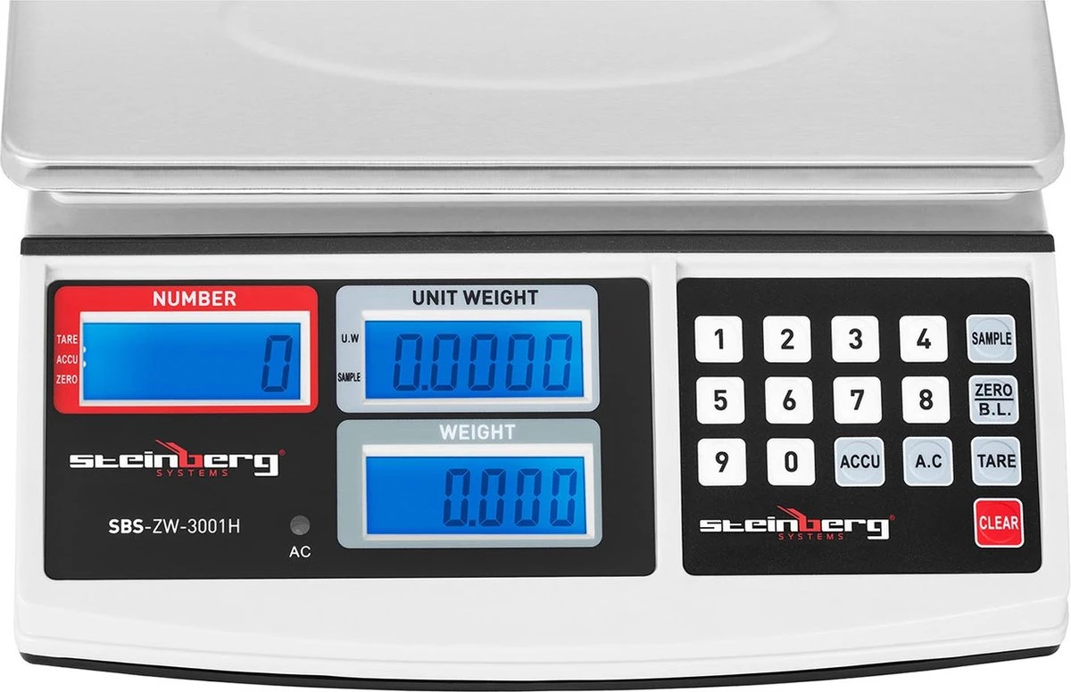 Steinberg Systems Telweegschaal - 30 Kg / 1 G - Wit 7 Steinberg Systems Telweegschaal - 30 Kg / 1 G - Wit - Afbeelding 5