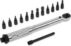 VONROC Momentsleutel ¼” - 265mm - 5-25Nm – Incl. 12-delige Bitset (8 X Inbus, 4 X Torx) En 100mm Verlengstuk - In Stevige Opbergkoffer