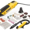 Powerplus POWX1341 Roterende Multitool - Multifunctioneel Gereedschap - 200W - Roterend - Variabele Snelheid - Digitale Display - Incl. Statief, Flexibele As, 2 Opzetstukken, 126 Accessoires En Gereedschapskoffer -Makita Winkel 1200x786 3