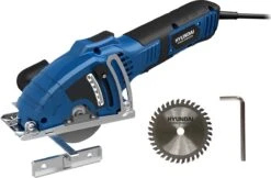 Hyundai Mini Cirkelzaag 600W - Handcirkelzaag Ø85mm - Afkortzaag - Invalzaag - Met Geleiderail - Incl. 3x Zaagblad -Makita Winkel 1200x788
