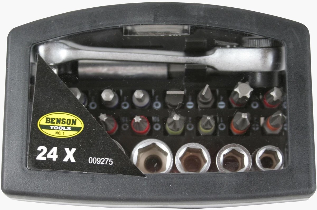 Benson Bit - Doppenset + Ratel 24 Delig Kleur Profi 4 Benson Bit - Doppenset + Ratel 24 Delig Kleur Profi - Afbeelding 2