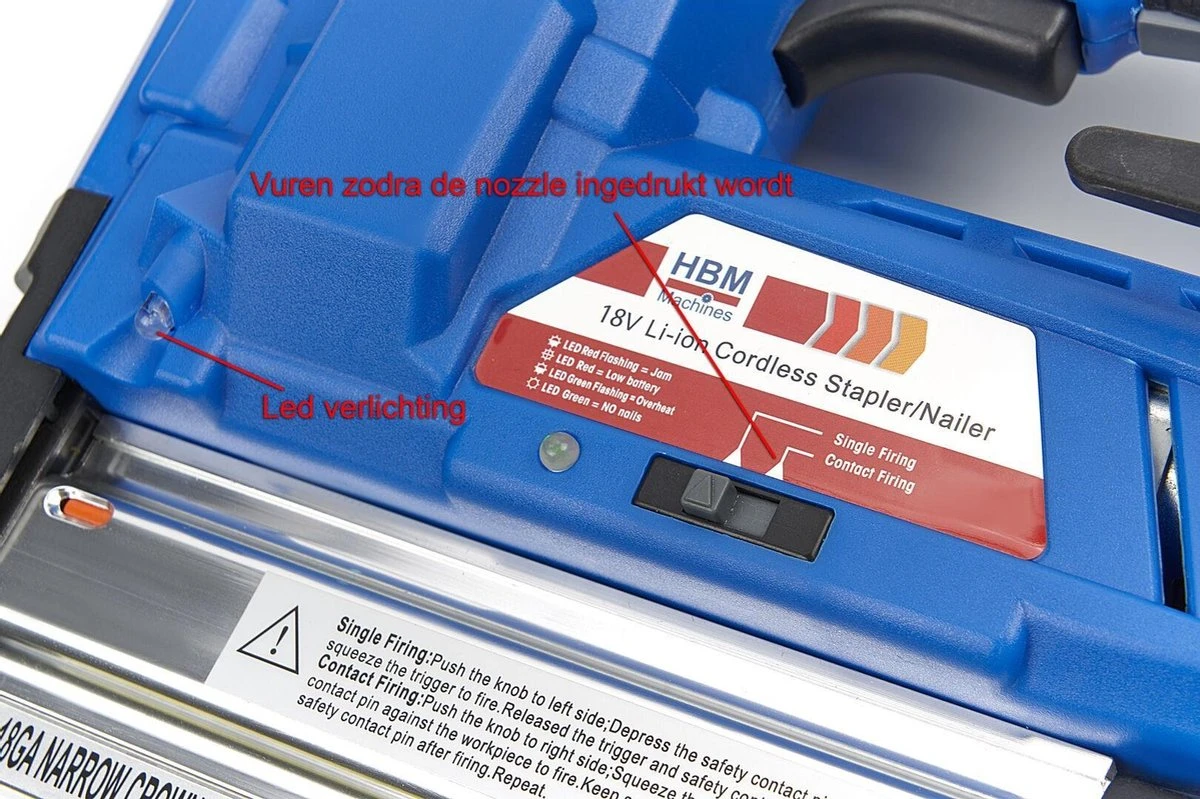 Professionele Tacker En Spijkerpistool Op Accu ( 18 Volt -50/40mm Lengte ) 7 Professionele Tacker En Spijkerpistool Op Accu ( 18 Volt -50/40mm Lengte ) - Afbeelding 5