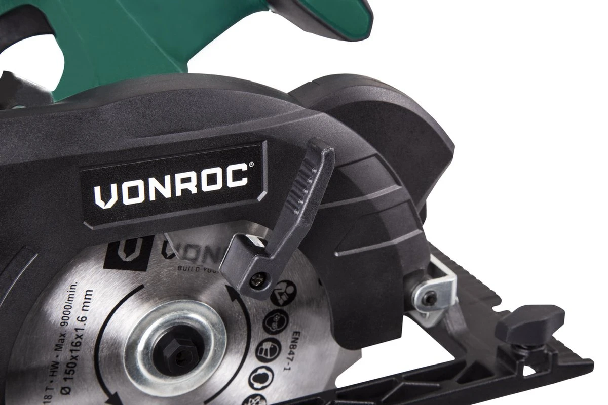 VONROC Accu Cirkelzaag – VPower 20V (zonder Accu & Lader) – Incl. Parallelgeleider & Ø150MM Zaagblad 5 VONROC Accu Cirkelzaag – VPower 20V (zonder Accu & Lader) – Incl. Parallelgeleider & Ø150MM Zaagblad - Afbeelding 3