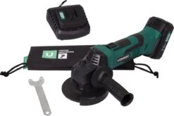 VONROC Accu Haakse Slijper – VPower 20V – Ø115MM – Incl. 1x 2.0Ah Accu, Oplader, Zijhandgreep & Tas