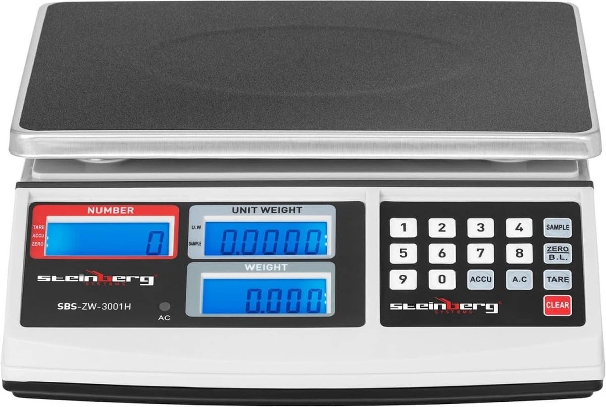 Steinberg Systems Telweegschaal - 30 Kg / 1 G - Wit 10 Steinberg Systems Telweegschaal - 30 Kg / 1 G - Wit - Afbeelding 8