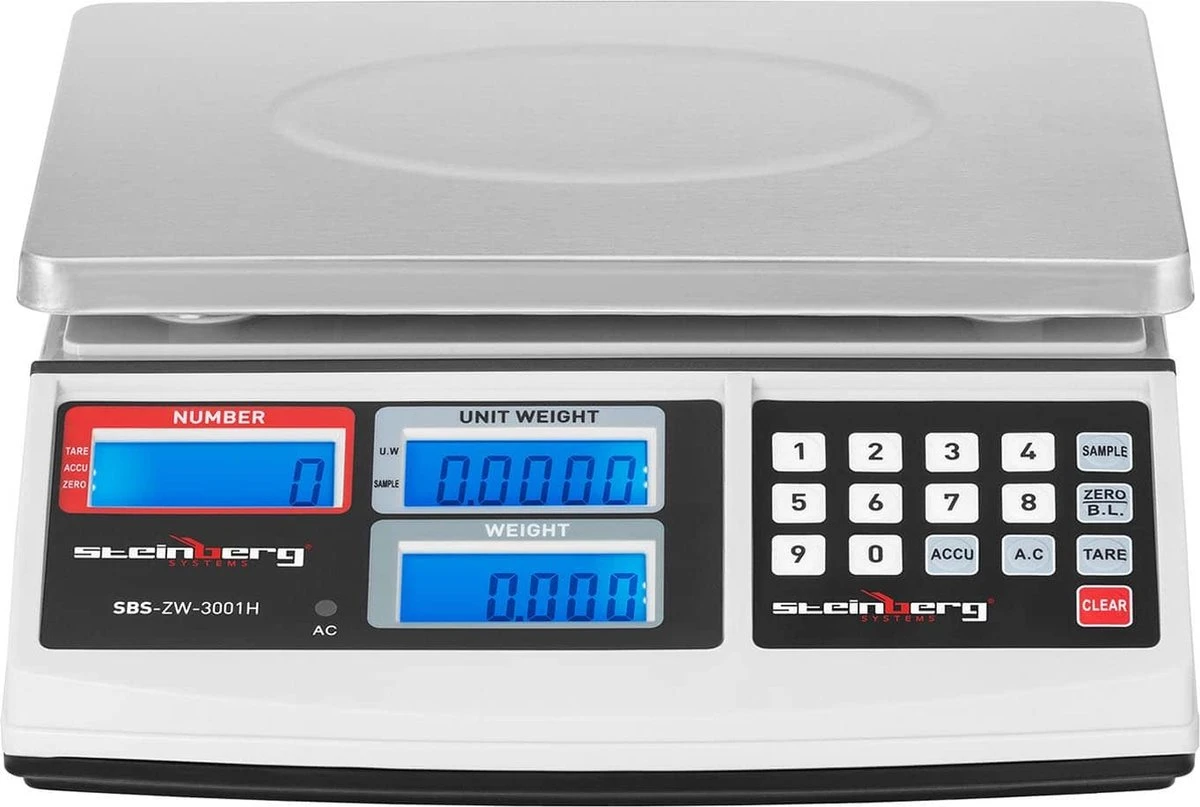 Steinberg Systems Telweegschaal - 30 Kg / 1 G - Wit 4 Steinberg Systems Telweegschaal - 30 Kg / 1 G - Wit - Afbeelding 2