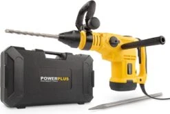 Powerplus POWX1190 Breekhamer - Boorhamer - Hamerboor En Beitel - 1600W - 25 Joule - SDS Max - Variabele Snelheid - Trilling Reductie - Incl. Gereedschapskofferkoffer En 2 Beitels - Voor Beton En Steen