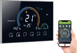 Merkloos Dakta® Slimme Digitale Thermostaat Voor CV | WiFi | Met Gateway | Met App Alexa En Google Home | Smart | Zwart & Draadloos | Temperatuurregelaar | Temperatuurmeter