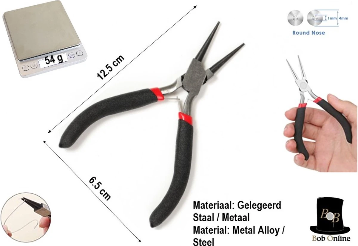 Bob Online ™ - 4 Stuks Setje – Sieraden Maken Tang Setje – 1 X Rondbektang + 1 X Kniptang + 1 X Platbektang + 1 X Messing Ring – Jewelry Making Pliers Set – 1 X Round Nosed Pliers + 1 X Side Cutters + 1 X Flat Nosed Pliers + 1 X Jump Ring Tool 10 Bob Online ™ - 4 Stuks Setje – Sieraden Maken Tang Setje – 1 X Rondbektang + 1 X Kniptang + 1 X Platbektang + 1 X Messing Ring – Jewelry Making Pliers Set – 1 X Round Nosed Pliers + 1 X Side Cutters + 1 X Flat Nosed Pliers + 1 X Jump Ring Tool - Afbeelding 8