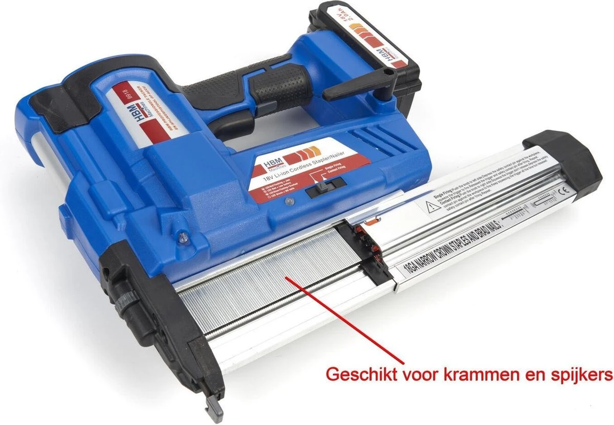 Professionele Tacker En Spijkerpistool Op Accu ( 18 Volt -50/40mm Lengte ) 10 Professionele Tacker En Spijkerpistool Op Accu ( 18 Volt -50/40mm Lengte ) - Afbeelding 8