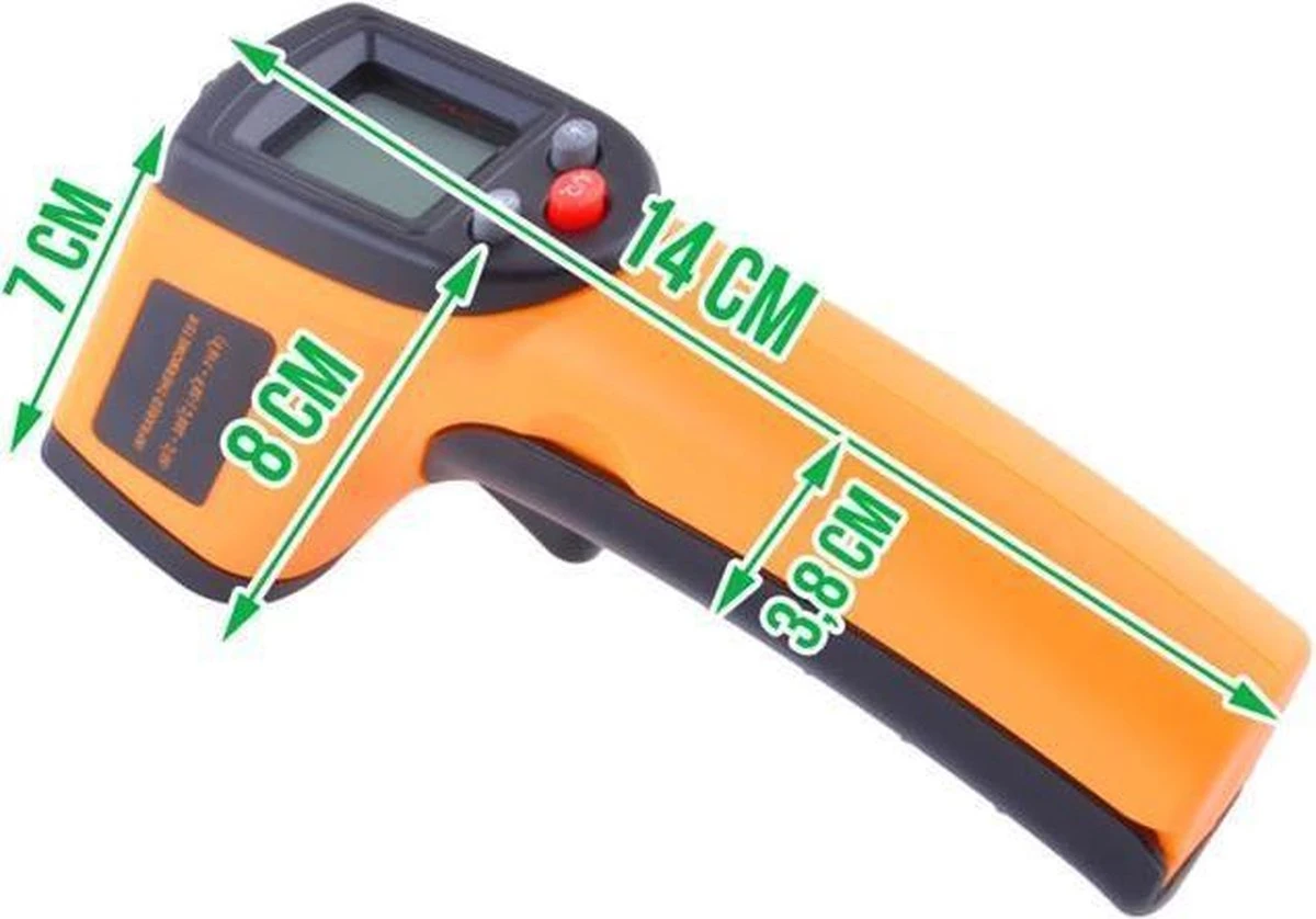 Merkloos Infrarood Thermometer Pyrometer - Digitale IR Temperatuurmeter - Draadloos 4 Merkloos Infrarood Thermometer Pyrometer - Digitale IR Temperatuurmeter - Draadloos - Afbeelding 2