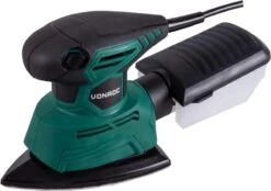 VONROC PS501AC Multischuurmachine – Palmschuurmachine – 130W – Met Stofopvangbox & 6 Stuks Schuurpapier -Makita Winkel 1200x844