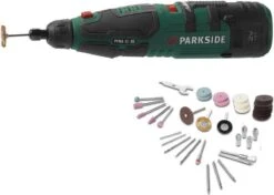PARKSIDE® Multifunctionele Accu Fijn Boor Rechte Slijpmachine - Slijper - Met 44 Opzetstukken In Een Opbergbox - 50 Delig Toebehoren - Voor Boren, Frezen, Graveren, Polijsten, Reinigen, Slijpen Of Snijden - 12 V Accu 1,3 Ah Met Li-Ionen Technologie -Makita Winkel 1200x853 14