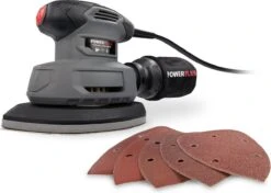 Powerplus POWE40020 Elektrische Schuurmachine - Handpalmschuurmachine - Multischuurschuurmachine - 140W - Incl. Stofopvangbox En 5x Schuurpapier