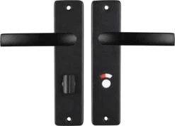 Starx Deurklink Zwart – Deurbeslag – Deurschild Met Toiletsluiting (WC63–8) – Deurklink Blok