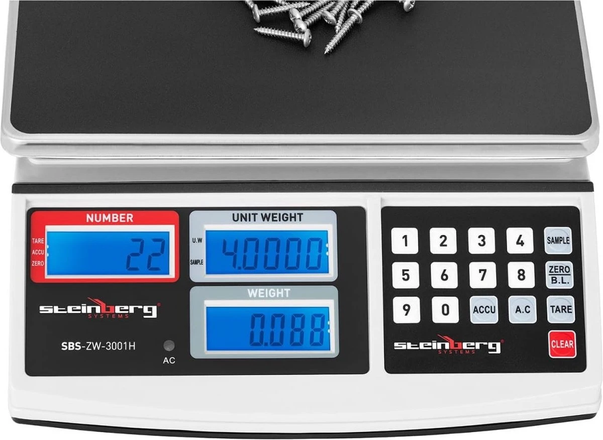 Steinberg Systems Telweegschaal - 30 Kg / 1 G - Wit 9 Steinberg Systems Telweegschaal - 30 Kg / 1 G - Wit - Afbeelding 7