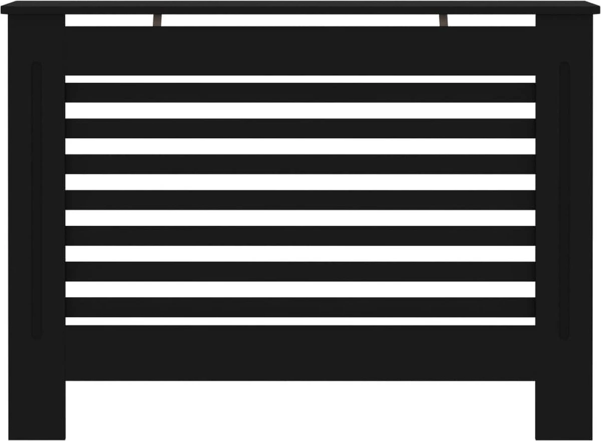 VidaXL Radiatorombouw 112x19x81 Cm MDF Zwart 6 VidaXL Radiatorombouw 112x19x81 Cm MDF Zwart - Afbeelding 4