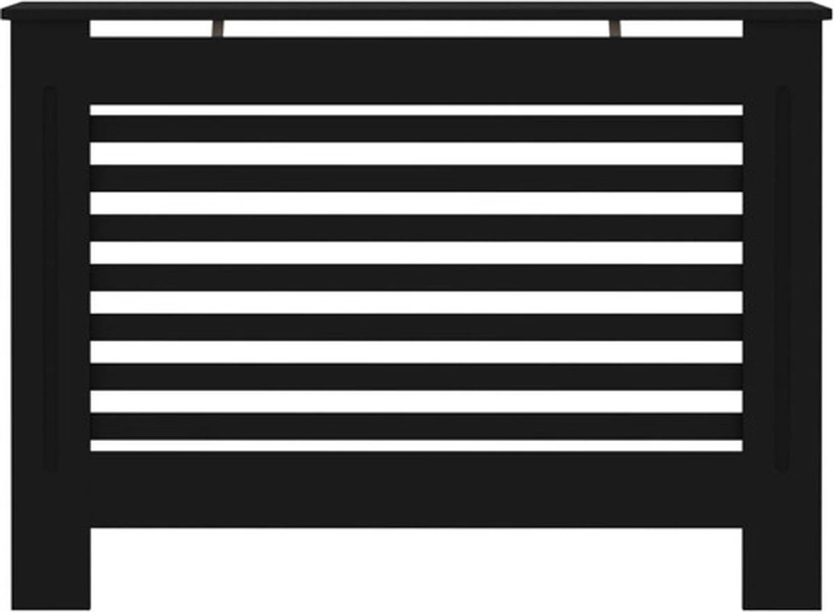 VidaXL Radiatorombouw 112x19x81 Cm MDF Zwart 10 VidaXL Radiatorombouw 112x19x81 Cm MDF Zwart - Afbeelding 8