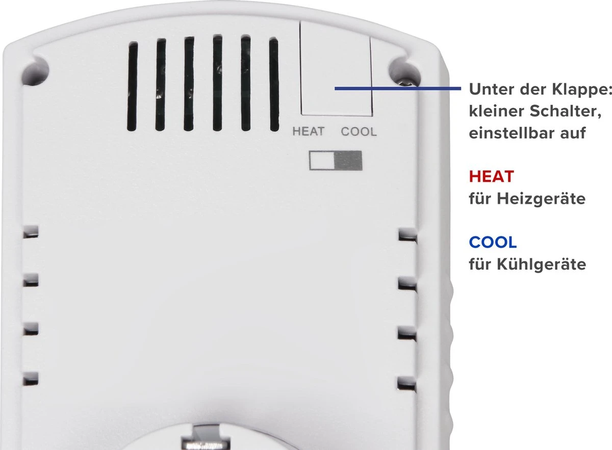 TCU-440 Plug-In Stekker/Stopcontact Thermostaat 5-30°C - Externe Voeler - Analoog - Koelen & Verwarmen (Niet Geschikt Voor België ) 6 TCU-440 Plug-In Stekker/Stopcontact Thermostaat 5-30°C - Externe Voeler - Analoog - Koelen & Verwarmen (Niet Geschikt Voor België ) - Afbeelding 4